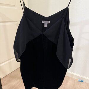 Chelsea28 Black Cami Strap Velvet & Crepe Camisole